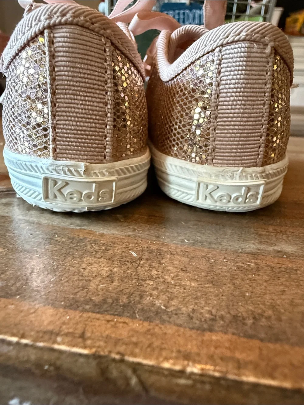 Keds Infant Sparkle Rose Gold Lace-Up Sneakers
